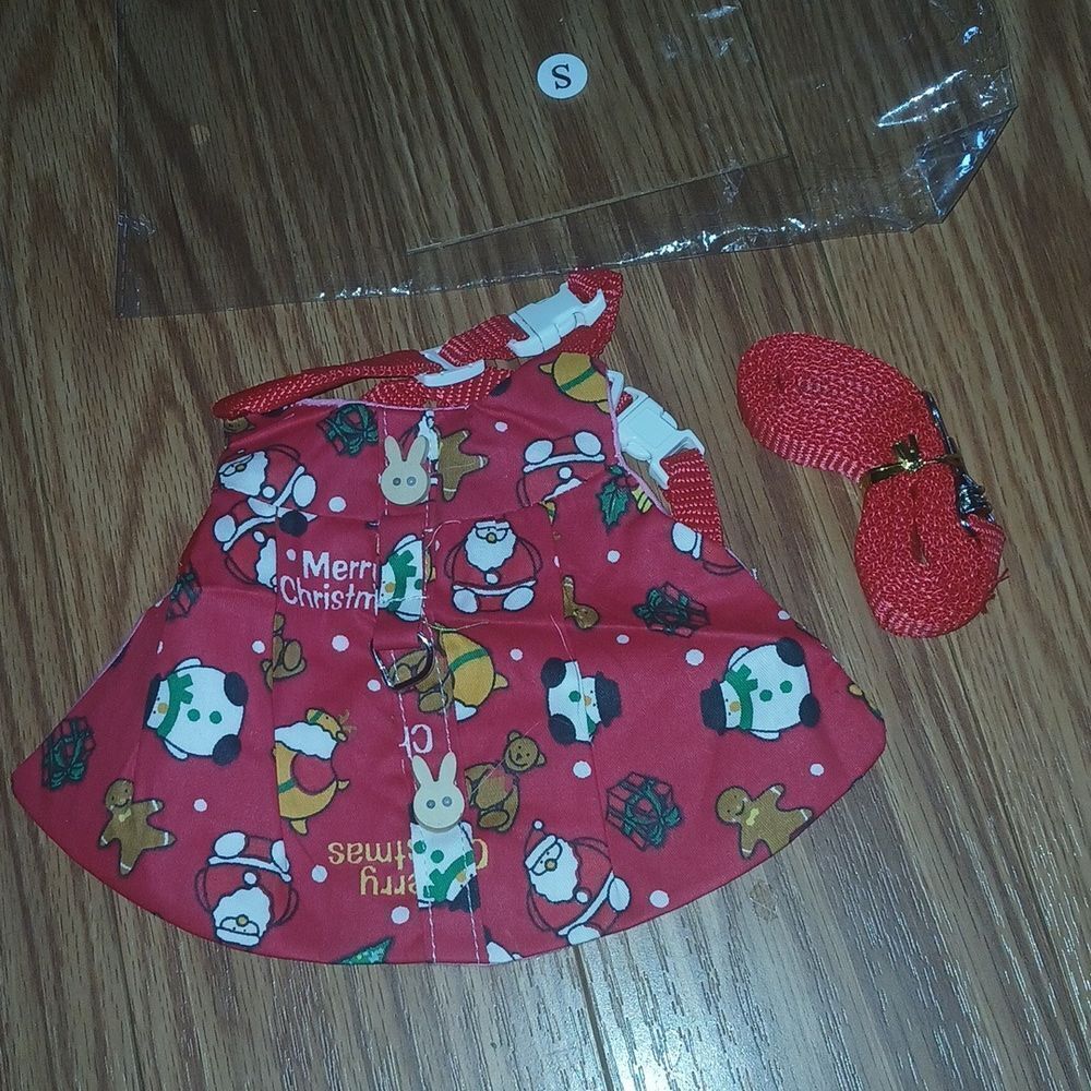 Adjustable Christmas Rabbit Harness and Leash Set, Small Animal  Sz S NEW